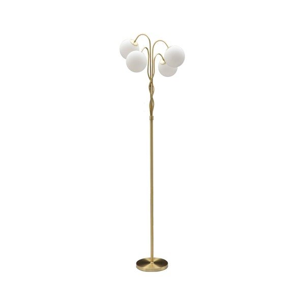 Valge/kuldne põrandalamp klaasist varjuga (kõrgus 176 cm) Glamy – Mauro Ferretti