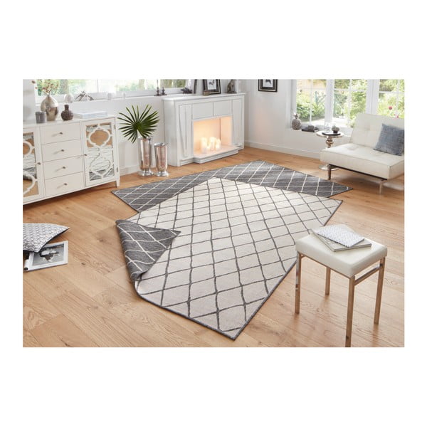 Hall ja kreemikas õuevaip , 80 x 150 cm Malaga - NORTHRUGS-image-2