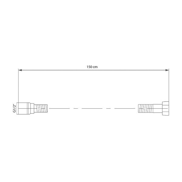 Must plastikust dušivoolik ø 1 cm Softflex – Sapho-image-3