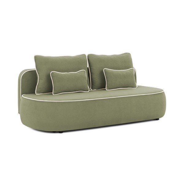 Khaki/beež sametdiivanvoodi/panipaigaga 210 cm Saga - Ropez