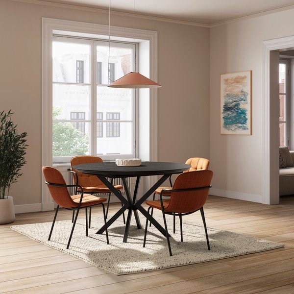 Polsterdatud söögitool käetugedega terrakota värvi Angie - Marckeric-image-1