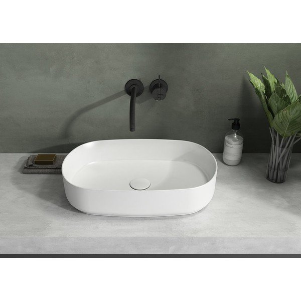 Valge keraamiline valamu 55x36 cm Infinity Oval - Sapho-image-1