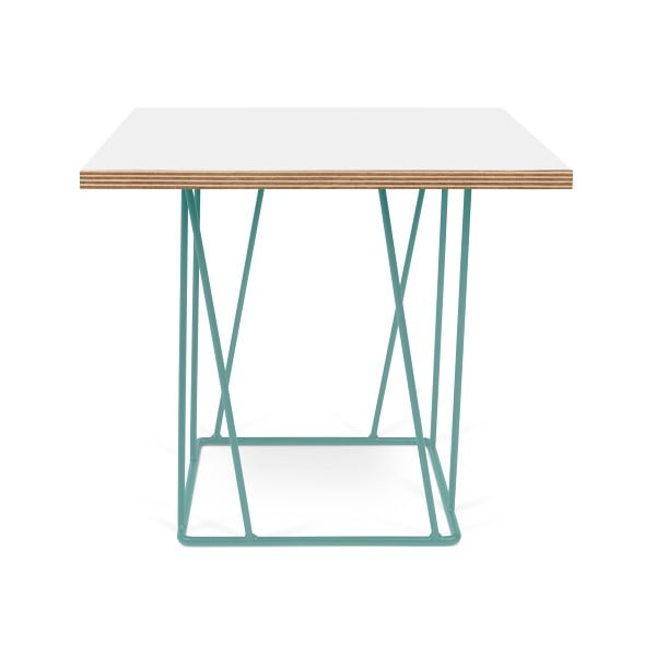 Bílý konferenční stolek se zelenými nohami TemaHome Helix, 50 cm