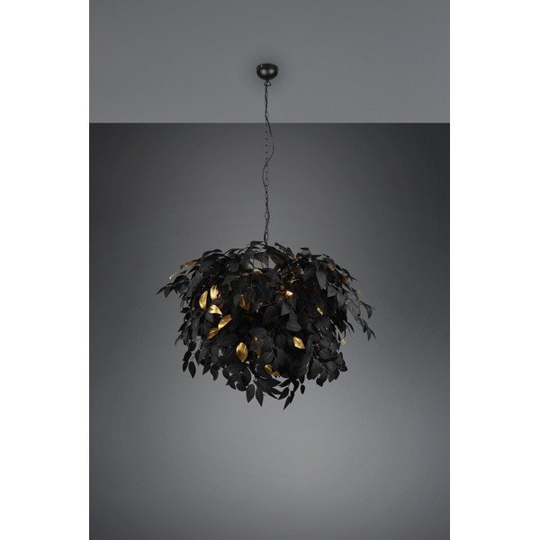 Must metallist ripplamp plastmassist varjuga, ø 70 cm Leavy - Reality-image-2