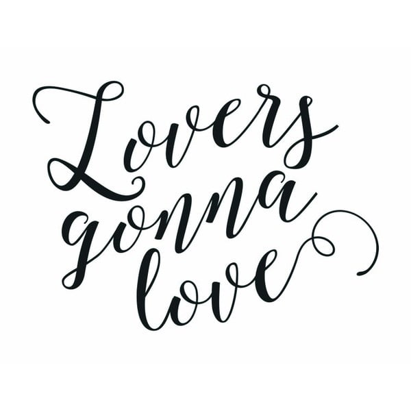 Plakát v dřevěném rámu Lovers gonna love, 38x28 cm