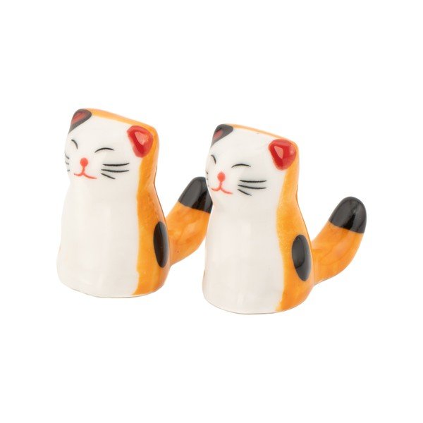 Valge/oranž portselanist söögipulkade alus 2 tk 5 inimesele Cat - Sass & Belle
