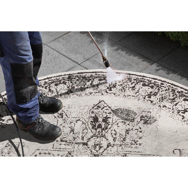 Must ja kreemjas välisvaip , ø 140 cm Borbon - NORTHRUGS-image-2