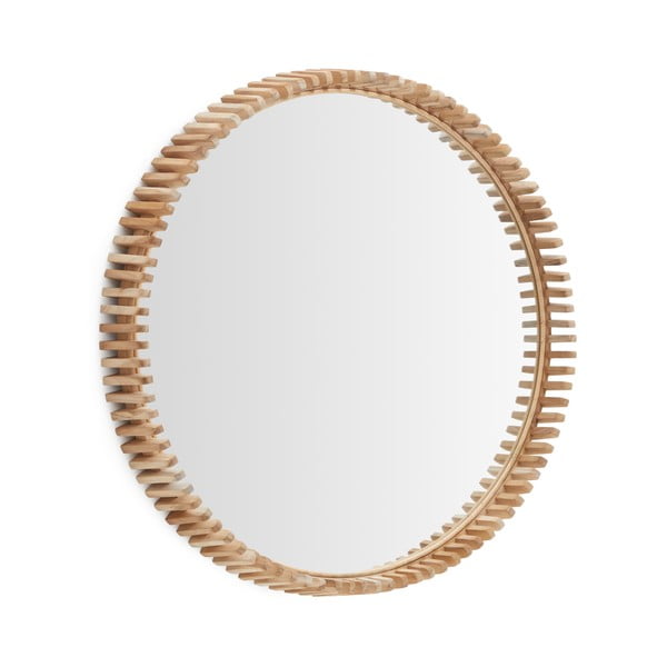 Puitraamiga seinapeegel ø 80 cm Polke - Kave Home