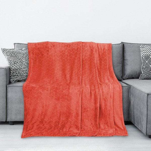 Červená deka z mikrovlákna DecoKing Nessa, 150 x 70 cm-image-1