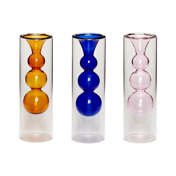 3 klaasvaasi komplekt Värvid, kõrgus 23 cm - Hübsch