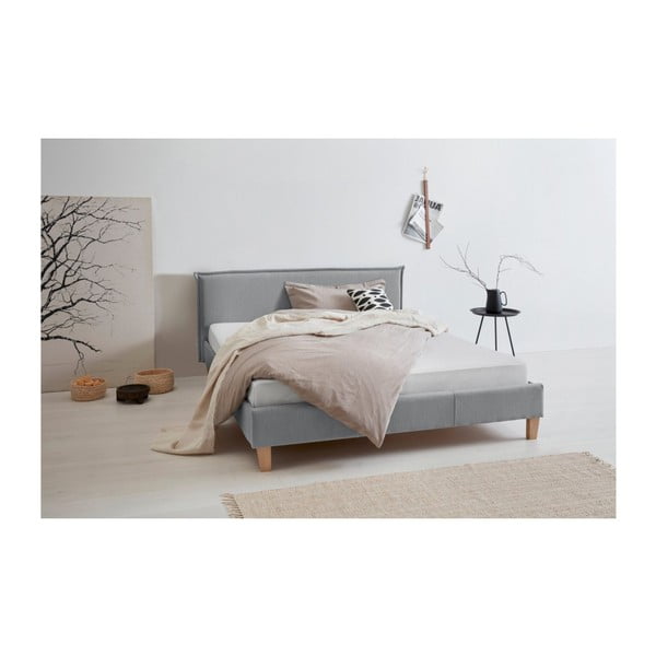 Hall polsterdatud kaheinimesevoodi koos voodipõhjaga 200x200 cm Tina - Ropez-image-2