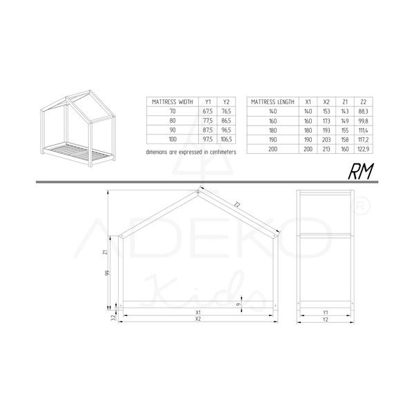 Männipuidust lastevoodi 90x190 cm Mila RM - Adeko-image-3