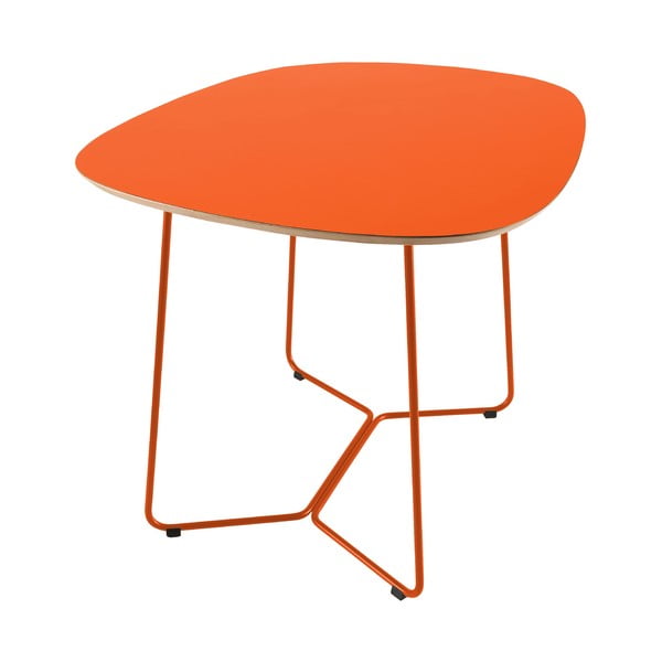 Oranžový stůl s kovovými nohami IKER Maple X