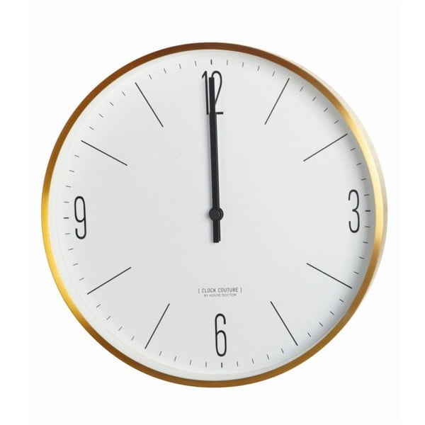 Nástěnné bílo-zlaté hodiny House Doctor Couture Gold, ⌀ 30 cm