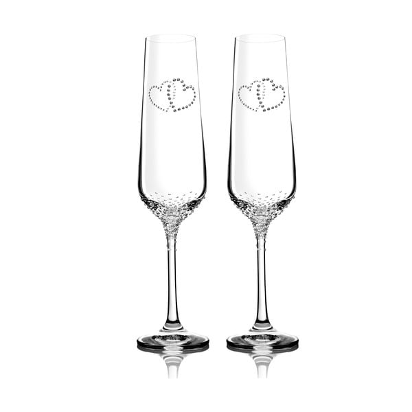 Sada 2 šampaňských fléten Prema se Swarovski Elements v luxusním balení