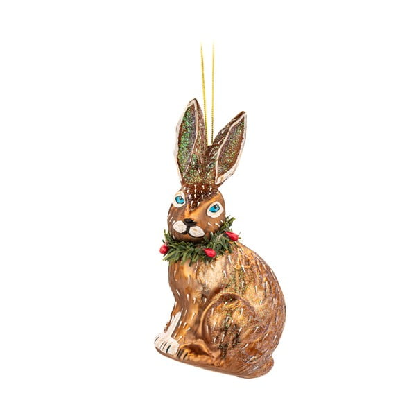 Klaasist käsitöö jõulukaunistus 12,5cm Festive Hare - Sass & Belle