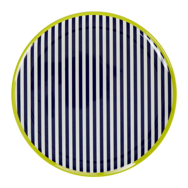 Tmavě modro-bílý pruhovaný talíř Premier Housewares Mimo, ⌀ 25 cm