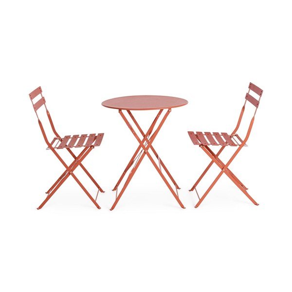 Terrakota värvi terasest aia söögimööbli komplekt kahele Austin - Bizzotto