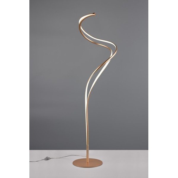Kuldne LED põrandavalgusti metallist lambivarjuga (kõrgus 160 cm) Nala - Trio Select-image-1
