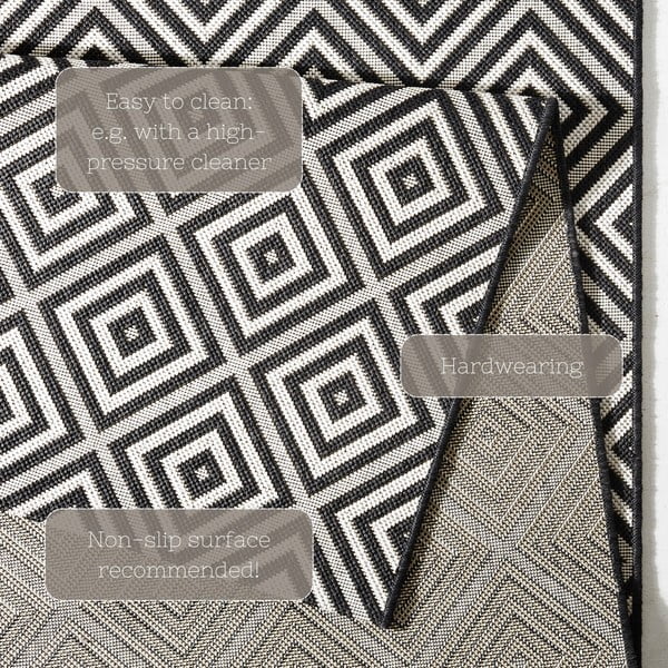 Must-valge õuevaip , 200 x 290 cm Karo - NORTHRUGS-image-4