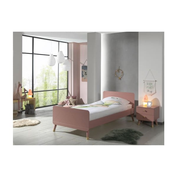 Roosa männipuidust lastevoodi , 90 x 200 cm Billy - Vipack-image-2