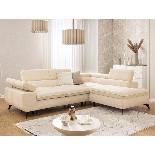 Kreemikas šenill-nurgadiivan (parempoolne/L-kujuline) Marbeya - Ropez-image-1