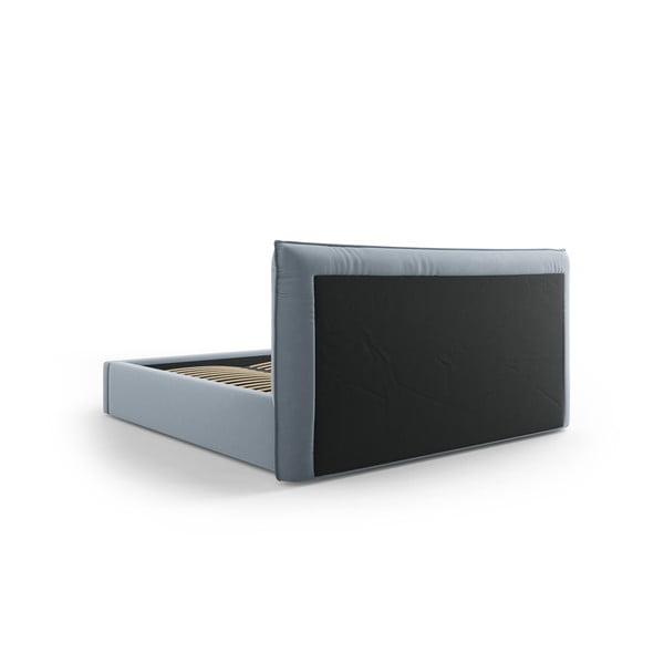 Helesinine polsterdatud kaheinimesevoodi koos voodipõhja ja panipaigaga 160x200 cm Elio - Milo Casa-image-3