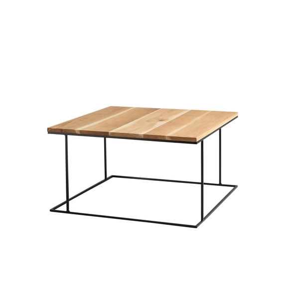 Konferenční stolek s černým podnožím a dubovou deskou Custom Form Walt, 80 x 80 cm