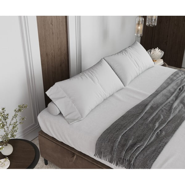 Beež polsterdatud kaheinimese voodi koos panipaigaga 200x200 cm Tate - Maison de Rêve-image-4