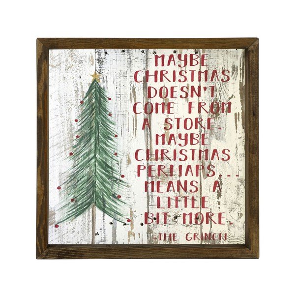 Obraz v rámu z borovicového dřeva Christmas Story, 34 x 34 cm-image-1