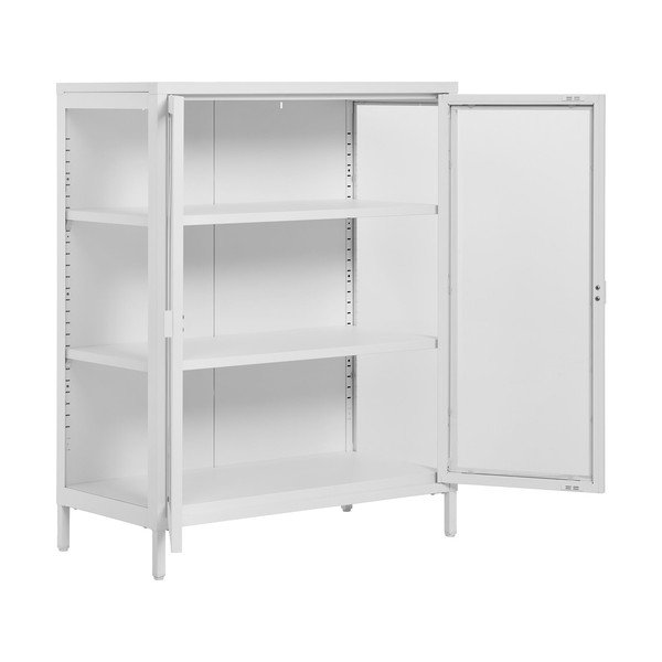 Valge metallist vitriinkapp 80x101 cm Brisbane - House Nordic-image-2