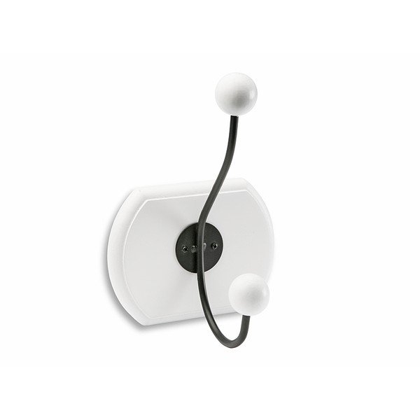 Černobílý věšák s jedním háčkem Versa Coat Hooks
