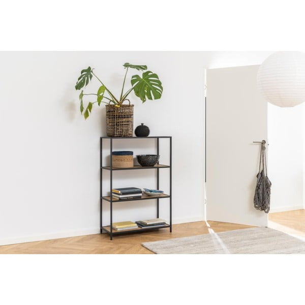 Must tammedekooriga raamaturiiul 77x114 cm Seaford - Actona-image-4