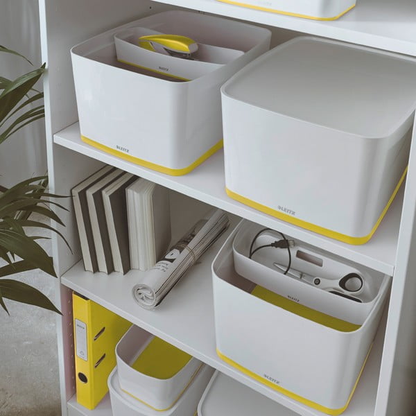 Valge-kollane kaanega plastist hoiukarp MyBox - Leitz-image-1