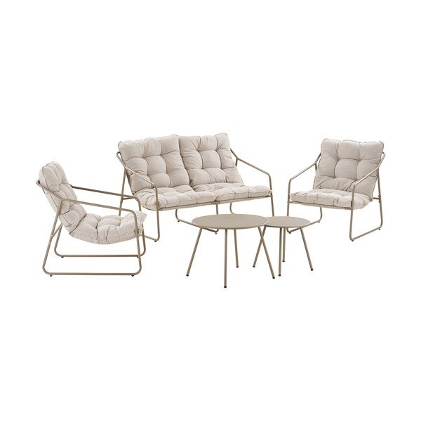 Beež polsterdatud aiamööbli komplekt neljale Nilo - House Nordic-image-2