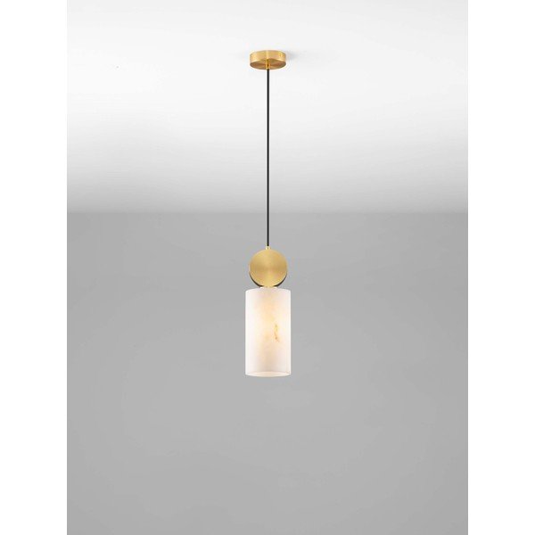 Kreemikas/messingvärvi ripplamp kivist dekooriga, ø 12 cm Maru - Nova Luce-image-4