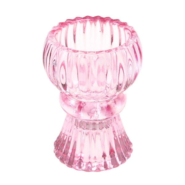Madal roosa klaasist küünlajalg - Rex London