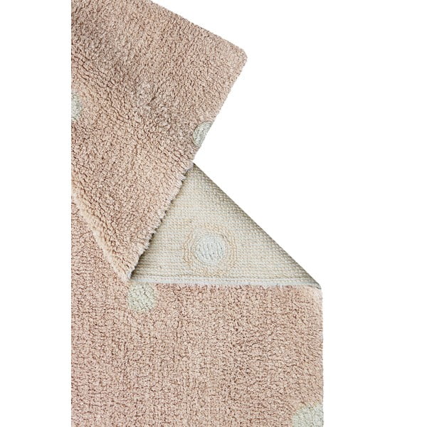 Heleroosa pestav käsitsi kootud puuvillane laste vaip 100x150 cm Mini Dot Rose - Lorena Canals-image-4