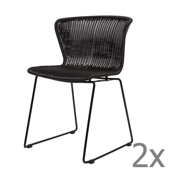 2 musta tooliga komplekt, mis sobib nii sise- kui ka välistingimustesse Wings - WOOOD