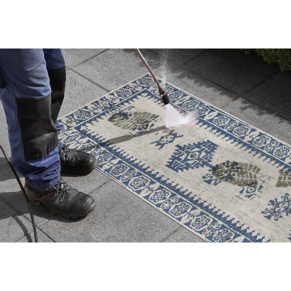 Sinine ja kreemikas õuevaip , 80 x 250 cm Duque - NORTHRUGS-image-3