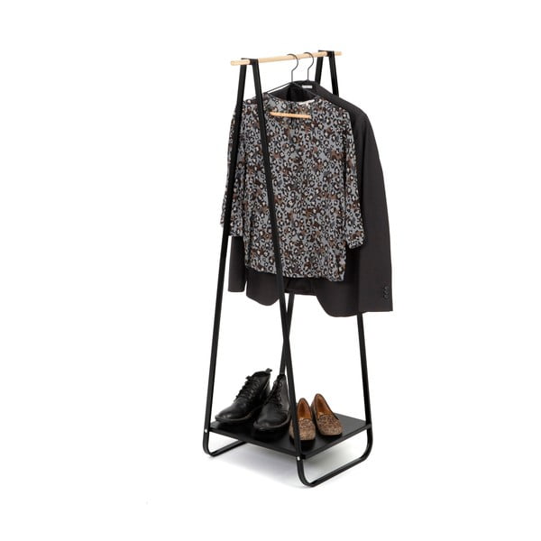 Must riideriiul riiulitega Portant Blanc - Compactor-image-3