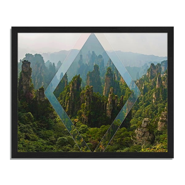 Obraz v rámu Liv Corday Provence Geo Forest, 40 x 50 cm