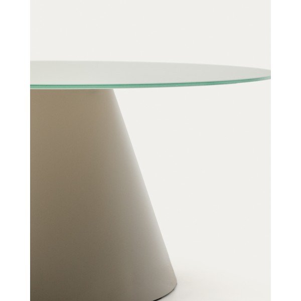 Helehall ümmargune diivanilaud klaasist pealispinnaga ø 80 cm Wilshire - Kave Home-image-3