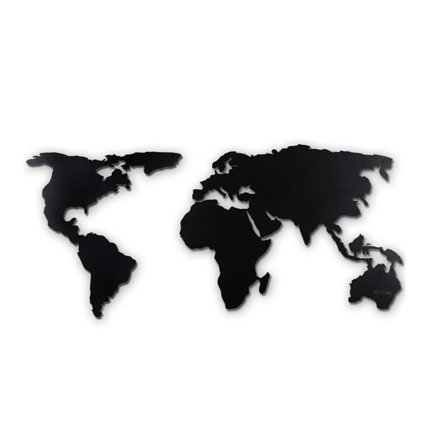 Must metallist seinakaunistus Maailma kaart XL - Bystag