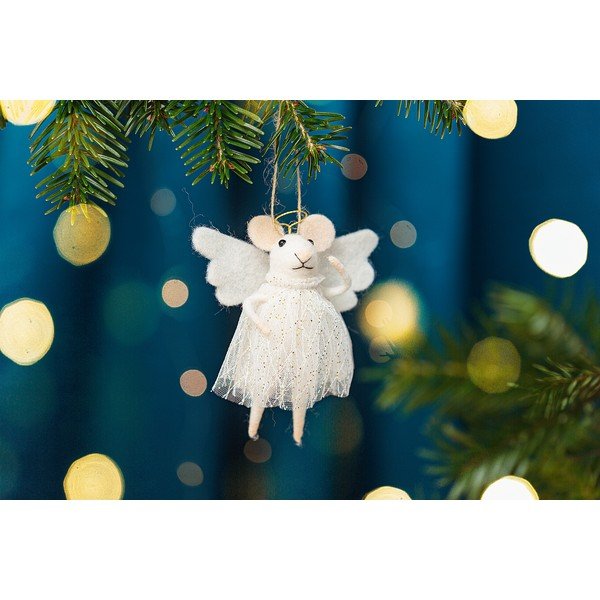 Tekstiilist jõulukaunistus Angel Mouse - Sass & Belle-image-1