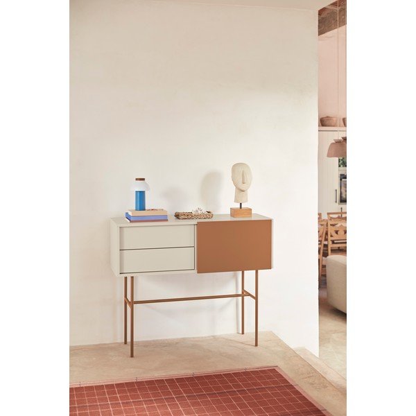 Tellisevärvi/beež konsoollaud 35x110 cm Nube - Teulat-image-1