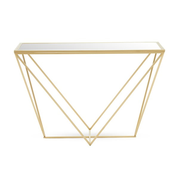 Kuldne klaaspinnaga konsoollaud 40x120 cm Farran - Premier Housewares-image-2