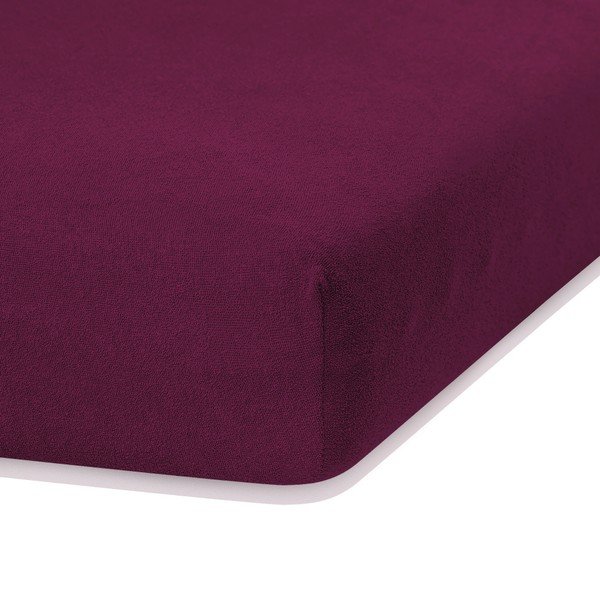 Tume bordoopunane elastne lina kaheinimesevoodile Siesta, 180/200 x 200 cm Ruby - AmeliaHome-image-1