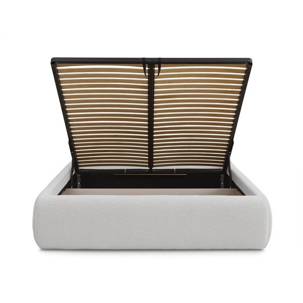 Helehall polsterdatud kaheinimesevoodi koos panipaiga ja voodipõhjaga, ilma peatsita 160x200 cm Inera - Bobochic Paris-image-4