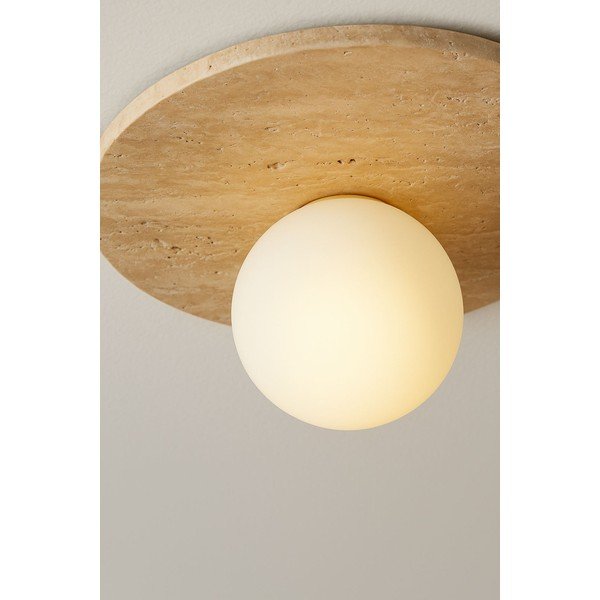 Beež kivist laelamp klaasist varjuga, ø 12 cm Hilde - Opviq lights-image-4